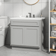 thumbnail image 3 of Vanity Art  Vanity Cabinet with Knockdown, Gray - 33 x 21 x 32.5 in., 3 of 9