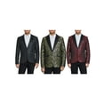 thumbnail image 3 of Michellecmm  Men’s Jacquard Blazer Long Sleeve Dress Jacket One Button Suit Jacket, 3 of 9