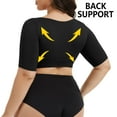 thumbnail image 6 of ANYFIT WEAR Women Plus Size Shapewear Upper Arm Shaper Short Sleeve Body Slimmer Compression Top, 6 of 7