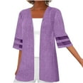 thumbnail image 2 of Aloohaidyvio Cardigan for Women Plus Size,Ladies Fashion Cardigan Up Casual Solid Color Half Sleeve Hoodeless Tops, 2 of 5