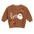 thumbnail image 5 of NIEWTR Toddler Baby Girl Fall Outfit Letter Print Pumpkin Print Sweatshirt Top Elastic Waist Pant Cute Winter Clothes Set (2-3 Years,Z091-Brown), 5 of 8