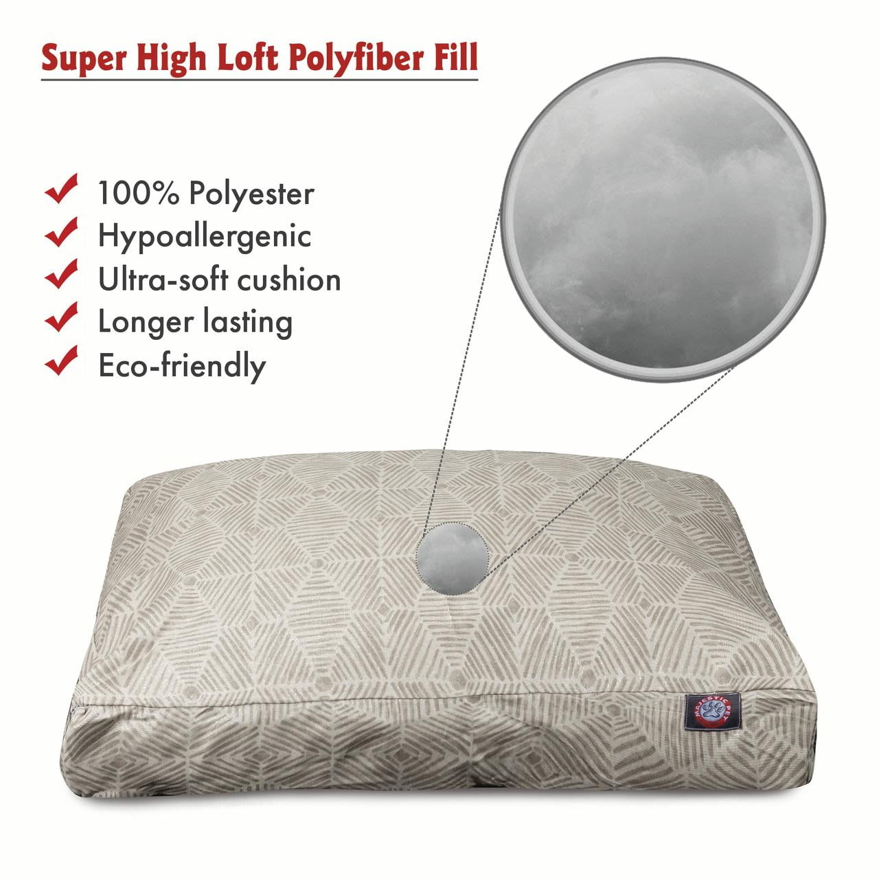 Majestic Pet | Charlie Rectangle Pet Bed For Dogs, Removable Cover, Beige Metallic, Small