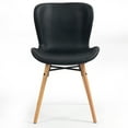 thumbnail image 4 of Set of 2 Batia Gray Velvet Fabric Dining Chairs with Black Iron Legs, 4 of 6