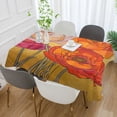 thumbnail image 2 of Yayeee Tablecloths 60" x 60" Rectangle Wrinkle Resistant Party Table Cover, Orange Abstract Floral, 2 of 8