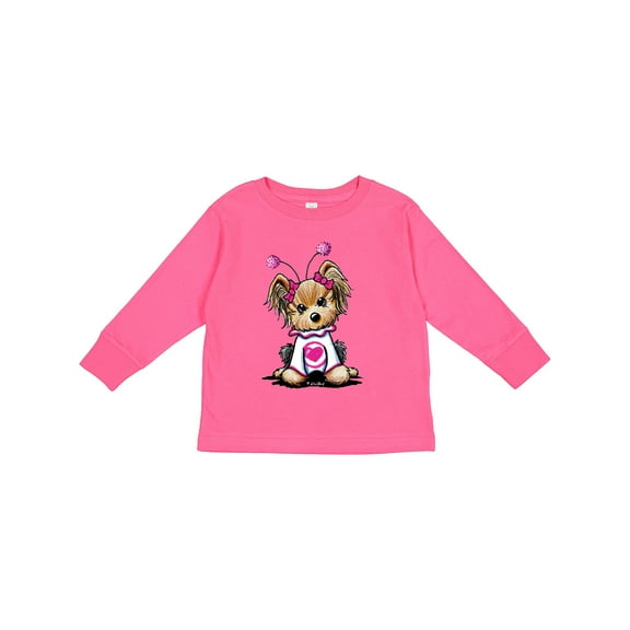 Inktastic Love Bug Yorkie Boys or Girls Long Sleeve Toddler T-Shirt