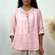 thumbnail image 4 of Camisetas de Trabajo de las Mujeres Bordadas de Manga Media con Cuello en V para el Uso Casual, de Viajes Y Diario, 4 of 8
