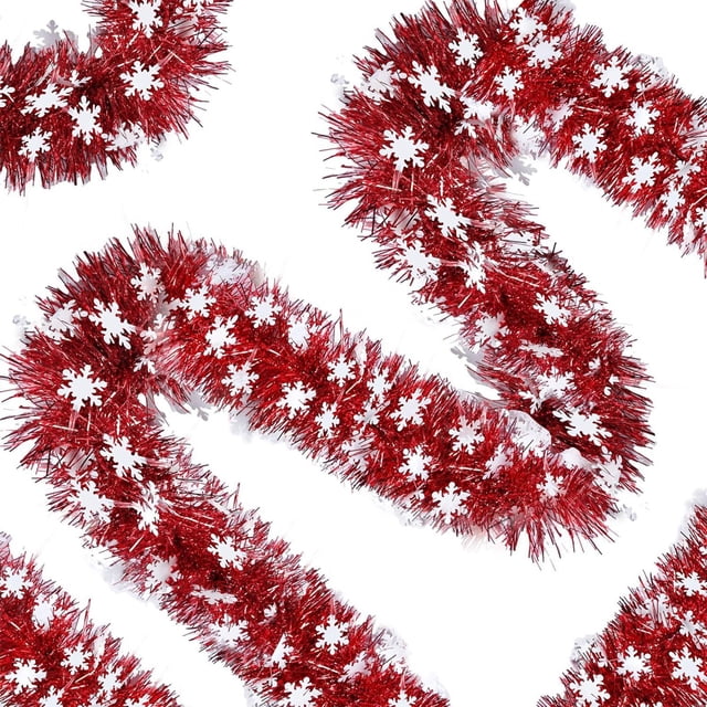 Christmas Tree Ribbon 1000 cm Red Plastic Pull Flower Bar for Holiday Party Decorations and Gift Wrapping