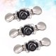thumbnail image 4 of EeaseMX 3 pinzas para ropa de mujer con forma de flor, elementos playeros, pinzas para chal, camisetas, pinzas de apertura chapadas en plata de ley, pinzas para suéter, cadena, cárdigan (plata), 4 of 8