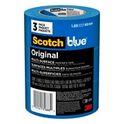 ScotchBlue Original Multi-Surface Painters Tape, Blue, 1.88 inches x 60 yards, 3 Rolls