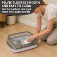 thumbnail image 3 of Classic Gray Open Top Cat Litter Box High Side with Litter Scoop 14.37×10.63×5.31 inch, 3 of 6