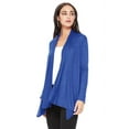 thumbnail image 2 of Moa Collection Women's Solid Casual Comfy Long Sleeve Drape Open Front Cardigan Jacket, 2 of 5