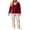 Red, variant on Edvintorg Lounge Sets for Women 2 Piece Lace Long Sleeve Top and Pant Floral Printed Lightweight Loungewear Plus Size Pajamas for Women Set Red XL-4XL