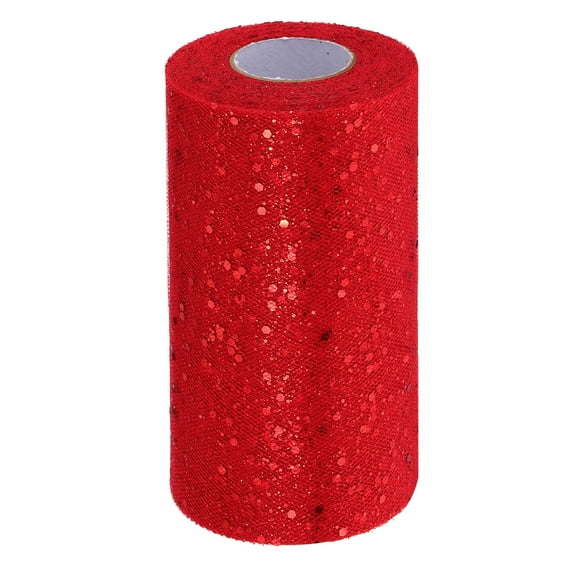 Uxcell 6 Inch by 50 Yards Tulle Fabric Rolls for DIY Tutu Skirts Crafts Wedding Party, Red
