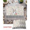 thumbnail image 6 of Easter Placemats Set of 6, Vintage Bunny Tulips Spring Plant Leaf Placemat for Dining Table Decorations, Gray Buffalo Plaid Place Mats, Spring Table Mats for Kitchen Dinner Holiday Party Decor, 6 of 6