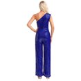thumbnail image 2 of Xnihocha Combinaison Sans Manches pour Femmes une Épaule Robe de Soirée à Sequins Robe de Soirée Bleue L, 2 of 7