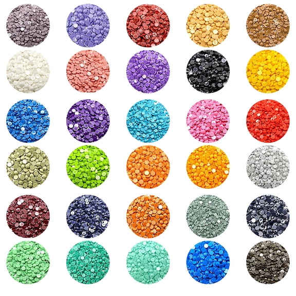 Diamond Painting Beads, 15000 Pcs 30 Colors Round Resin Rhinestones, 2.8mm Replacement Drills for 5D Art Crafts & DIY Decor