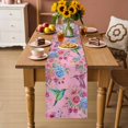 thumbnail image 2 of Pink Spring Floral Table Runner 48 Inches, Watercolor Birds Farmhouse Art Bed Runner Dresser Scarves Tabletop for Indoor Outdoor Parties/Ceremony/Banquet, 13" x 48", 2 of 9
