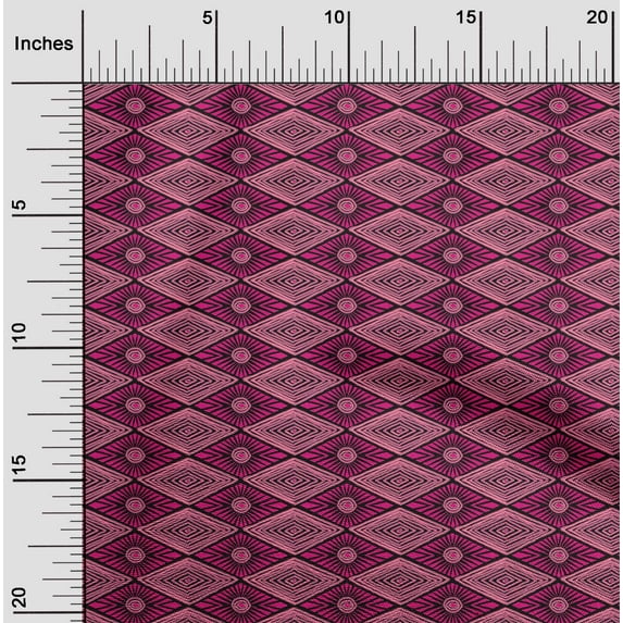 oneOone Viscose Jersey Fabric Geometric Block Print Fabric BTY 60 Inch Wide