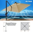thumbnail image 6 of SUNRISEUMBRELLA Square 8x8'Deluxe Hanging umbrella WITH LED LIGHTS(Heather Beige), 6 of 6