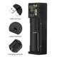 thumbnail image 2 of EeaseMX Cargador de batería de 1 ranura con interfaz USB, multifunción 18650, de iones de litio y Ni-MH, para baterías AA/AAA/21700, dispositivo de carga inteligente (negro), 2 of 8
