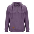 thumbnail image 3 of Timoontee Men's Workwear Hoodies Long Sleeve Quarter Zip Pullover Hooded Sweatshirts Casual Fall Winter Trendy Workwear Sweatshirts Solid Pockets Athletic Tops Purple XL, 3 of 5
