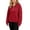 Red, variant on Women's Sweatshirt Quilted Texture Quarter Zip Collared Long Sleeve Pullover Sweatshirt Streetwear Loungewear Top