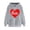 Gray, variant on Womens Hoodies Pullover Graphic Printed Sweatshirts Hooded Pullover Tops Valentine's Day Long Sleeve with Pockets