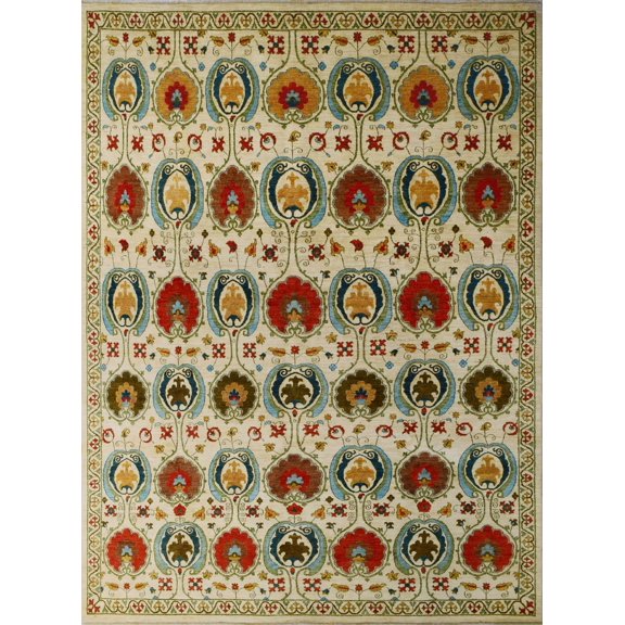 Aria Ember Ivory/Orange Rug, 9'1" x 12'3"