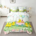 thumbnail image 2 of jejeloiu Cute Duck 7pcs Bedding Comforter Set,Colorful Flower Floral Queen Bedding Sets,Western Rustic Farmhouse Cabin Queen Sheet Sets For Girls Boys,Breathable Home Decor Reversible, 2 of 8