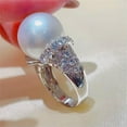 thumbnail image 2 of Elegant Women 925 Silver Rings Cubic Zircon Wedding Engagement Gifts Sz 6-10, 2 of 8