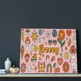 thumbnail image 3 of Lsque Retro 70s Hippie Print Wall Art – Decorative Picture for Living Room, Bedroom, and Office (Horizontal), 3 of 6