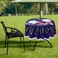 thumbnail image 7 of Coolnut 60" Independence Day Outdoor Tablecloth with Umbrella Hole and Zipper, Waterproof Round Tablecloth for Party,Patio,Picnic,Holiday Dinner,Summer, 7 of 7