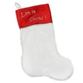 thumbnail image 2 of Northlight 20" White and Red Shadow Velveteen Cuff Christmas Stocking, 2 of 5