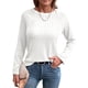 thumbnail image 2 of Camisetas de Larga para Mujer, Ropa de Moda de Otoño, Tops Modernos, Camiseta Básica de Punto con Cuello Redondo XL, 2 of 10