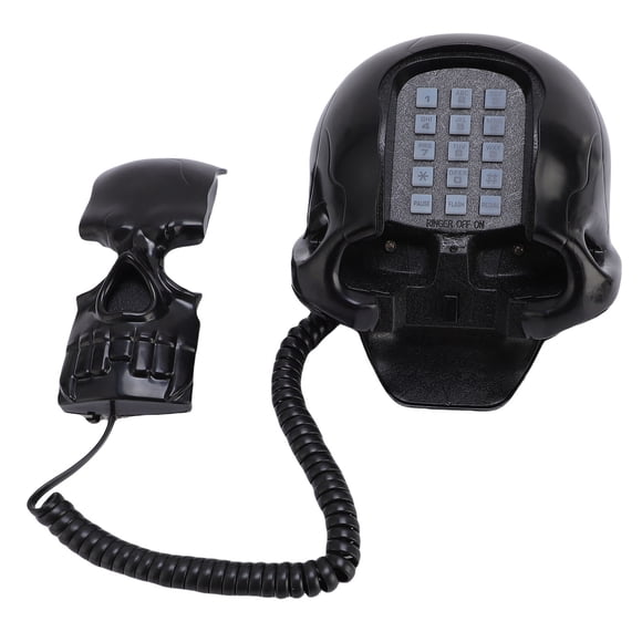 Landline Phones for Home, Skull Corded Phone, Retro Desktop Home Phone, Analog Novelty Skull Telephone for Hotel, Shops, Party