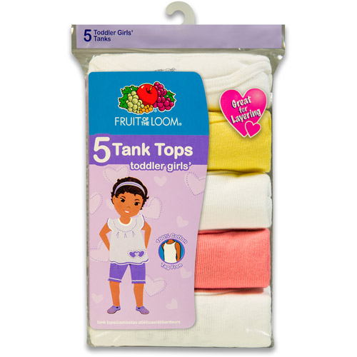 Fruit of the Loom Toddler Girl Layering Tank Tops, 5 Pack, Sizes 2T-5T - image 2 of 2