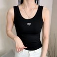 thumbnail image 6 of TKLPEHG Women's Fitted Tank Tops Casual Slim Tank Top Solid Color Tshirt Sleeveless Shirts Fashion Crew Neck Summer (Black,Free Size), 6 of 6