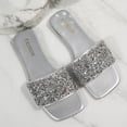 thumbnail image 6 of Horivan Women's Rhinestone Slide Sandals Sparkly Flat Slippers for Women Casual Comfort Summer Outdoor Indoor Wear Glam House Shoes, 6 of 9