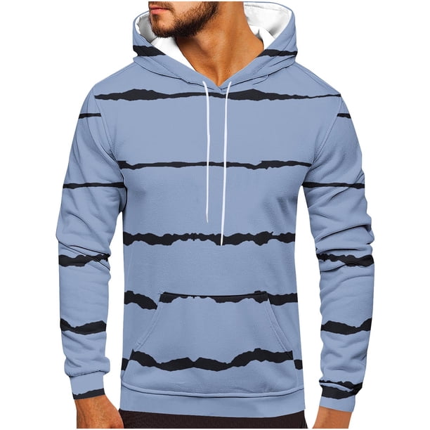Sudadera con capucha para hombre, estilo casual, a la moda, con cuello redondo, bolsillos y estampado degradado, sudadera de manga larga con capucha, blusa de poliéster para hombre
