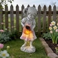 thumbnail image 4 of Easter Solar Garden Light Statue, Waterproof Outdoor Resin Figurine with LED for Yard, Patio, Pathway Decor, Memorial Gift, 4 of 7