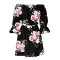 thumbnail image 4 of Dresses For Women 2024 Summer Dresses For Women 2024 Beach Off Shoulder Tunic Casual Loose Fit Bell Sleeve Mini Floral Dress Engagement Photo Dresses Vacation Dresses For Women Bestidos Sex, 4 of 5