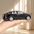 thumbnail image 5 of Toy Car Model X, BDTCTK Diecast Pull Back Car Toys Alloy Vehicles with Lights and Sound 1:32 Scale Model Car (Black）, 5 of 6
