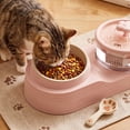 thumbnail image 3 of 2-IN-1 Cat Water Fountain with Food Bowl, Plastic Automatic Water Dispenser, Dual Design Pet Drinking Fountain for Cats Dogs Indoor Daily Drinking and Feeding, 3 of 4