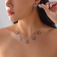 thumbnail image 5 of NICKSUN Christmas Snowflake Rhinestone Jewelry Set for Women, Crystal Pearl Snowflake Pendant Necklace & Dangle Earrings Matching Set, Winter Xmas Holiday Party Accessory Gift, 5 of 6