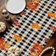thumbnail image 2 of Thanksgiving Orange Pumpkin Cotton Linen Table Runner, Washable Table Runners for Kitchen, Dining Room, Holiday, Home Party Table Decor, 13x90 Inches, 2 of 9