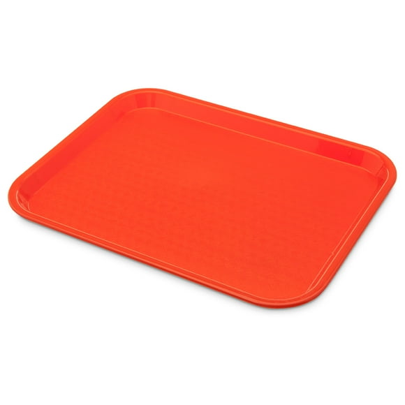 Carlisle CT101424 Plastic Cafeteria Tray - 13 4/5"L x 10 3/4"W, Orange- Case of 24