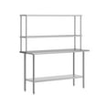 thumbnail image 2 of Flash Furniture Portable Prep and Work Table with NSF Certified 18 Gauge Stainless Steel Top Shelf and Double Overshelves and Galvanized Steel Undershelf, 2 of 9