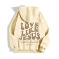 thumbnail image 5 of TrendOFT Christian Hoodies for Men Love Like Jesus Inspirational God Faith Sweatshirt Vintage Bible Verse Graphic Pullover Tops Beige L, 5 of 8