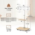 thumbnail image 5 of Barara King Mobile Rolling TV Stand Cart with Wheels for 32-75 Inch TVs Portable AV Media Cart for Home Office Living Room, Natural, 5 of 5