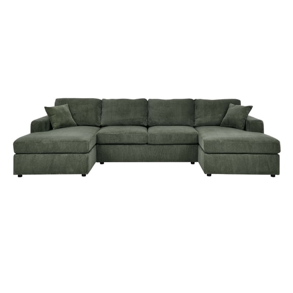 Miekor Furniture 3 - Piece Corduroy Double-Chaise Sectional 82058